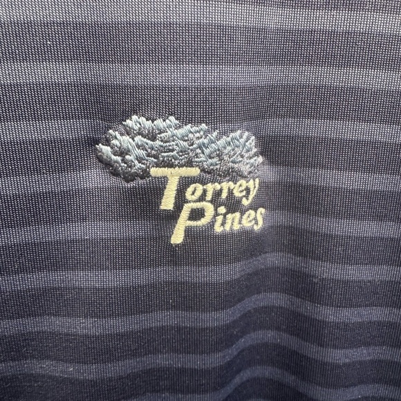 Under Armour Men's Golf Polo Torrey Pines 2XL Loose Blue Stiped Heat Gear Preppy - Picture 7 of 8